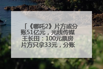 《哪吒2》片方或分账51亿元，光线传媒王长田：100元票房片方只拿33元，分账方式不合理