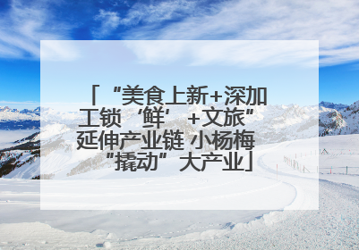 “美食上新+深加工锁‘鲜’+文旅”延伸产业链 小杨梅“撬动”大产业