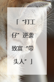 “打工仔”逆袭致富“带头人”
