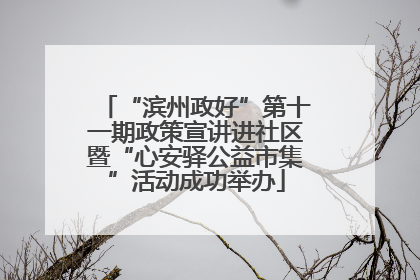 “滨州政好”第十一期政策宣讲进社区暨“心安驿公益市集”活动成功举办
