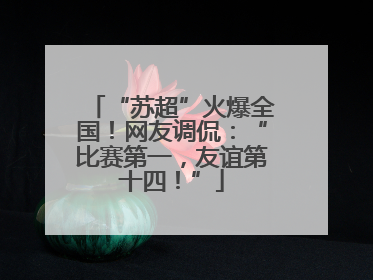 “苏超”火爆全国！网友调侃：“比赛第一，友谊第十四！”