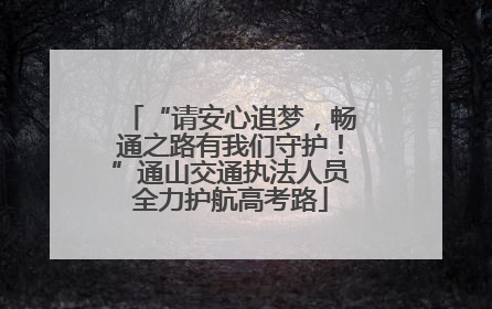“请安心追梦，畅通之路有我们守护！”通山交通执法人员全力护航高考路