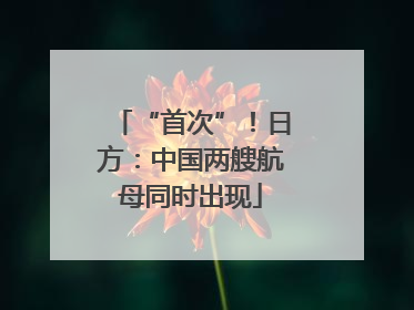 “首次”！日方：中国两艘航母同时出现