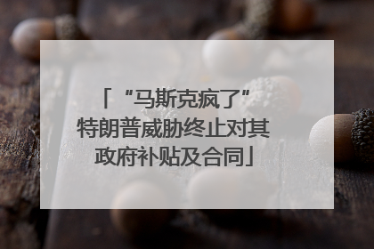 “马斯克疯了” 特朗普威胁终止对其政府补贴及合同