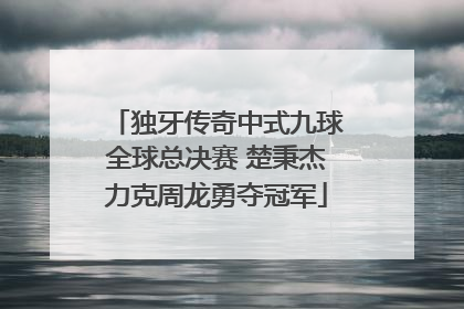 独牙传奇中式九球全球总决赛 楚秉杰力克周龙勇夺冠军
