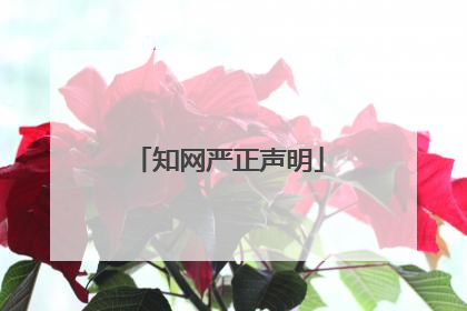 知网严正声明