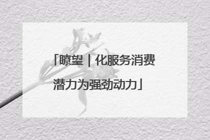 瞭望｜化服务消费潜力为强劲动力