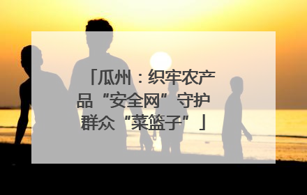 瓜州：织牢农产品“安全网”守护群众“菜篮子”