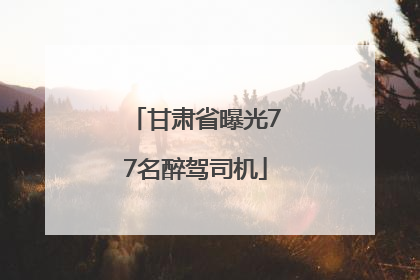 甘肃省曝光77名醉驾司机