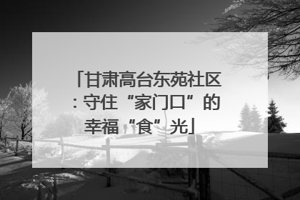 甘肃高台东苑社区：守住“家门口”的幸福“食”光