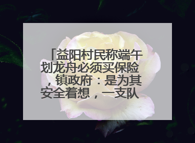 益阳村民称端午划龙舟必须买保险，镇政府：是为其安全着想，一支队伍保费1500元到2500元