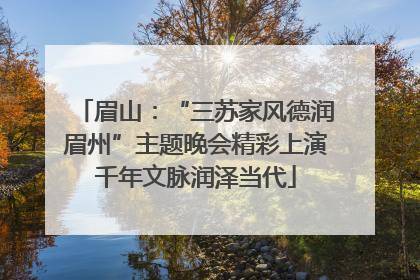 眉山：“三苏家风德润眉州”主题晚会精彩上演千年文脉润泽当代