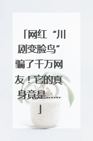 网红“川剧变脸鸟”骗了千万网友！它的真身竟是……