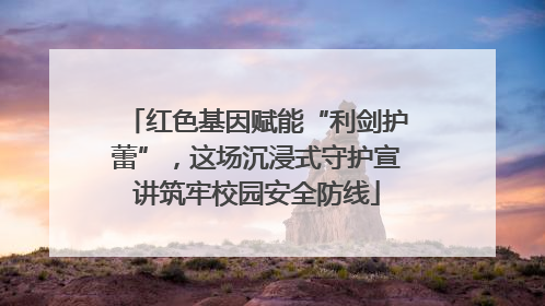 红色基因赋能“利剑护蕾”，这场沉浸式守护宣讲筑牢校园安全防线