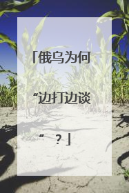 俄乌为何“边打边谈”？