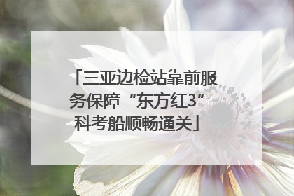 三亚边检站靠前服务保障“东方红3”科考船顺畅通关