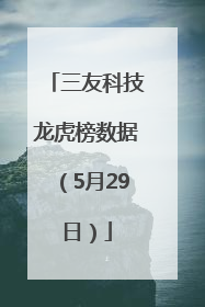 三友科技龙虎榜数据（5月29日）