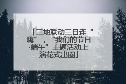 三地联动三日连“嗨”，“我们的节日·端午”主题活动上演花式出圈