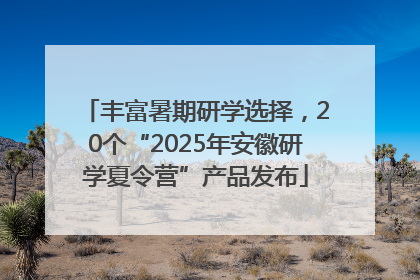 丰富暑期研学选择，20个“2025年安徽研学夏令营”产品发布
