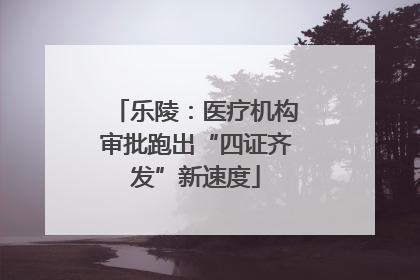 乐陵：医疗机构审批跑出“四证齐发”新速度