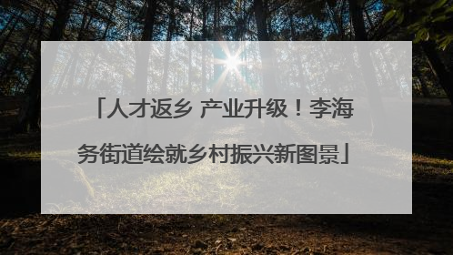 人才返乡 产业升级！李海务街道绘就乡村振兴新图景