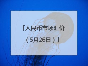 人民币市场汇价（5月26日）