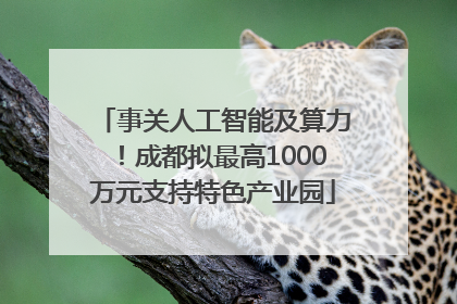 事关人工智能及算力！成都拟最高1000万元支持特色产业园