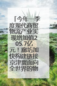 今年一季度现代商贸物流产业实现增加值205.7亿元！廊坊加快构建链接京津冀面向全世界的物流通道