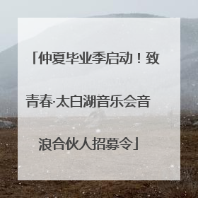 仲夏毕业季启动！致青春·太白湖音乐会音浪合伙人招募令