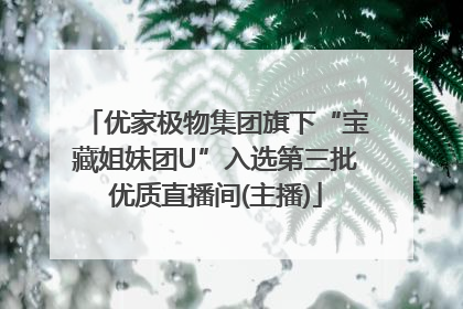 优家极物集团旗下“宝藏姐妹团U”入选第三批优质直播间(主播)