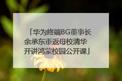 华为终端BG董事长余承东重返母校清华 开讲鸿蒙校园公开课