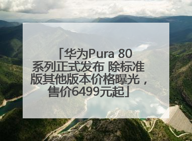 华为Pura 80系列正式发布 除标准版其他版本价格曝光，售价6499元起