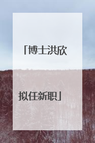 博士洪欣拟任新职