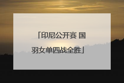 印尼公开赛 国羽女单四战全胜