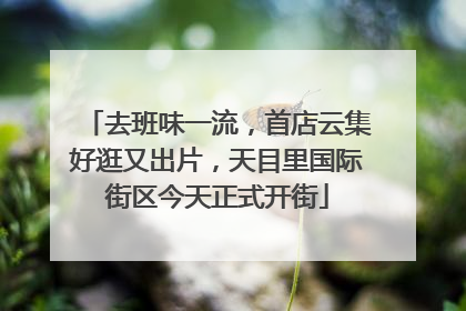 去班味一流，首店云集好逛又出片，天目里国际街区今天正式开街