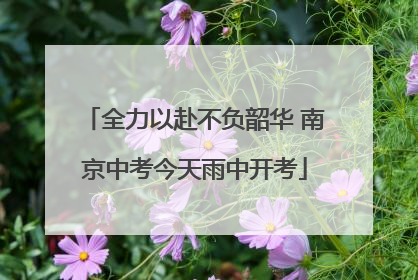 全力以赴不负韶华 南京中考今天雨中开考