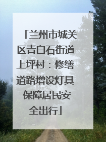 兰州市城关区青白石街道上坪村：修缮道路增设灯具 保障居民安全出行