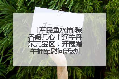 军民鱼水情 粽香暖兵心丨辽宁丹东元宝区：开展端午拥军慰问活动