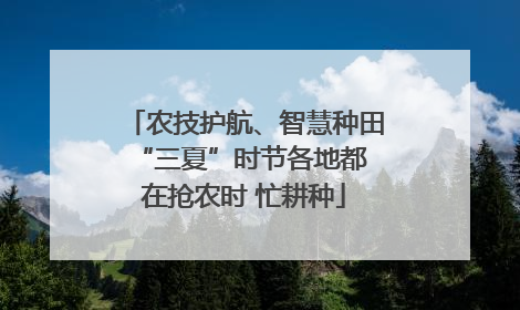 农技护航、智慧种田 “三夏”时节各地都在抢农时 忙耕种