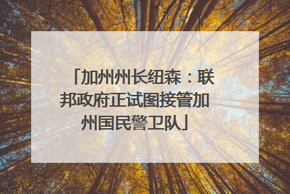 加州州长纽森：联邦政府正试图接管加州国民警卫队