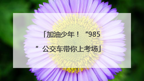 加油少年！“985”公交车带你上考场