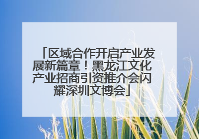 区域合作开启产业发展新篇章！黑龙江文化产业招商引资推介会闪耀深圳文博会