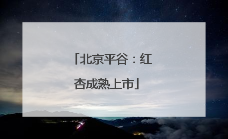 北京平谷：红杏成熟上市