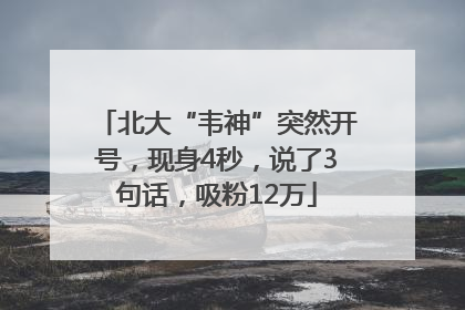 北大“韦神”突然开号，现身4秒，说了3句话，吸粉12万