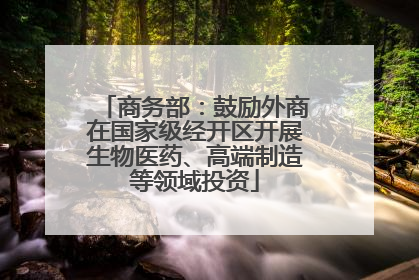 商务部：鼓励外商在国家级经开区开展生物医药、高端制造等领域投资