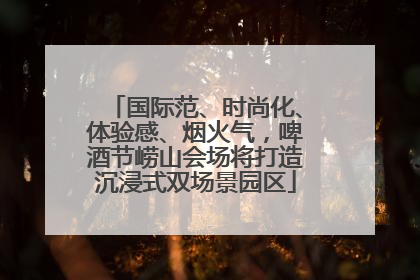 国际范、时尚化、体验感、烟火气，啤酒节崂山会场将打造沉浸式双场景园区