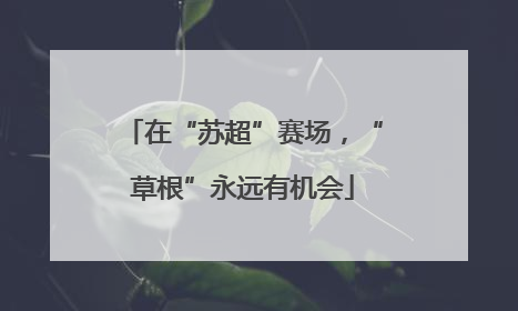 在“苏超”赛场，“草根”永远有机会