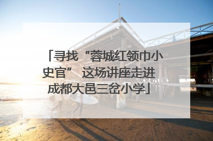 寻找“蓉城红领巾小史官” 这场讲座走进成都大邑三岔小学