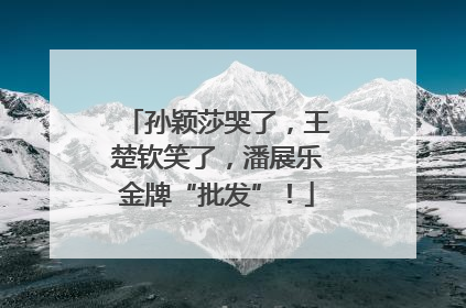 孙颖莎哭了，王楚钦笑了，潘展乐金牌“批发”！