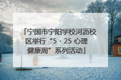 宁国市宁阳学校河沥校区举行“5・25 心理健康周”系列活动